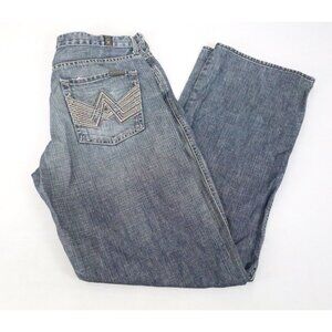 7 for all Mankind A Pocket pkt Relaxed Button Fly Jeans Men Sz 33x33 Embroidered